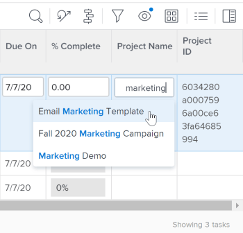 Campo de digitação antecipada