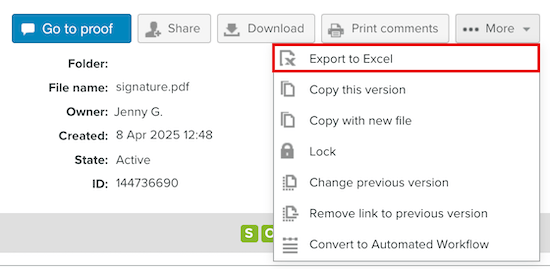 Exportar para o Excel