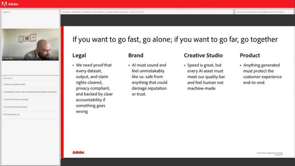 Colocando a IA em prática: confiança e aprovação | Adobe AI Training