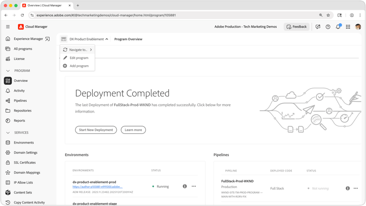 Captura de tela de Verificar o programa e abrir as configurações do programa