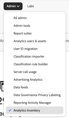Analytics-Inventory-menu