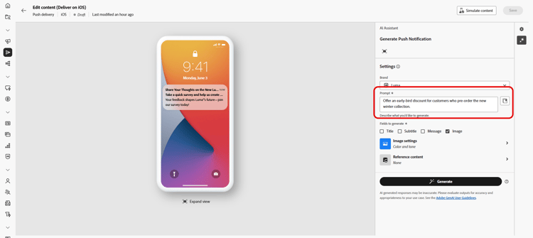 AI-assistenten med snabbfält och alternativ