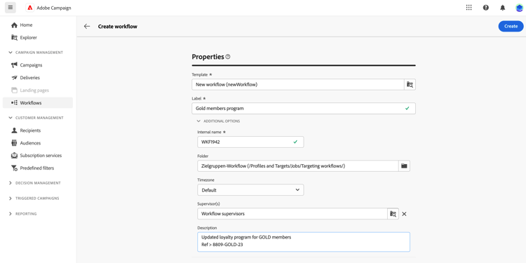 Skärmbild som visar avsnittet Ytterligare alternativ för att konfigurera arbetsflödesinställningar.