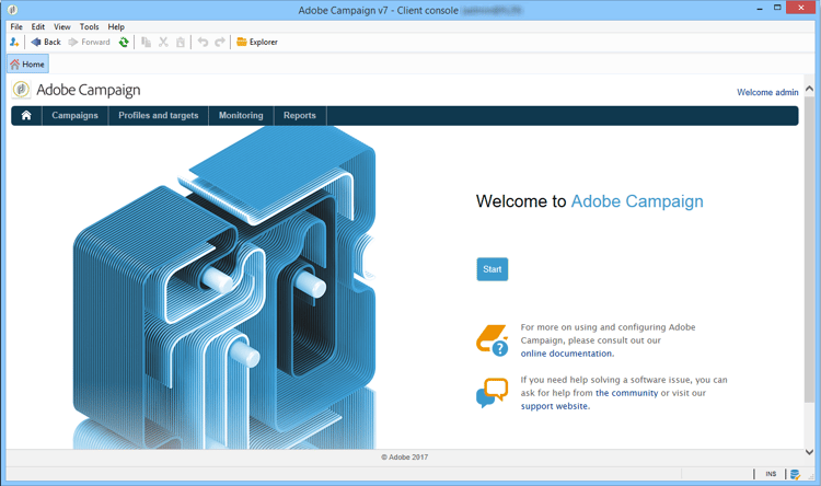 Campaign Classic v7 Client Console - startsida
