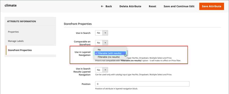 Avsnittet Attributinformation