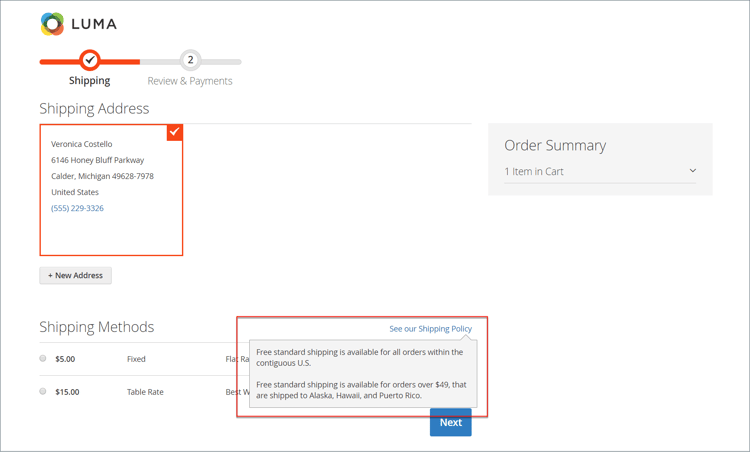 Leveransprincip vid utcheckning