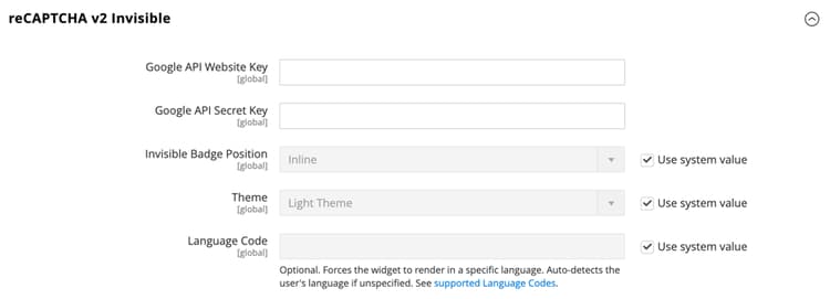 reCAPTCHA v2 Osynlig