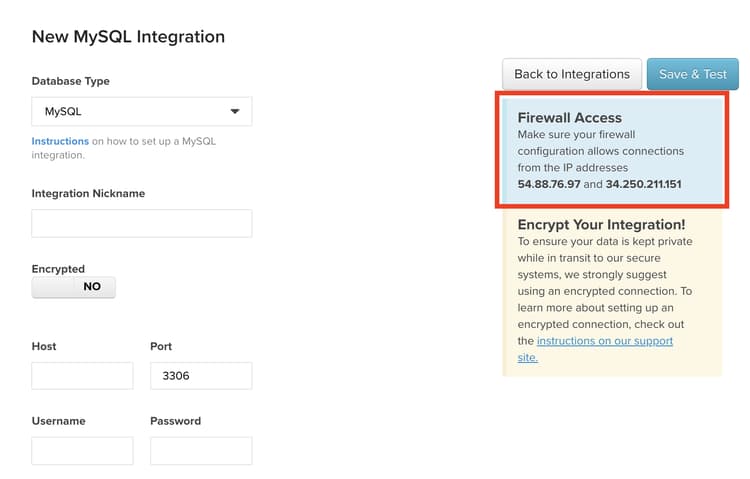 Amazon RDS-säkerhetsgruppsinställningar som visar IP-adresskonfiguration