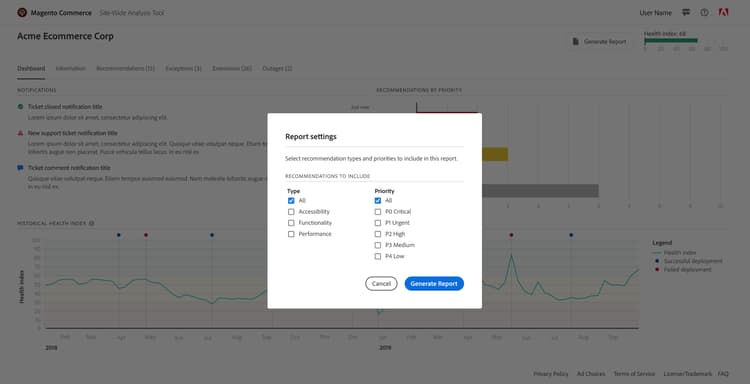 Instrumentpanel för webbplatsövergripande analys