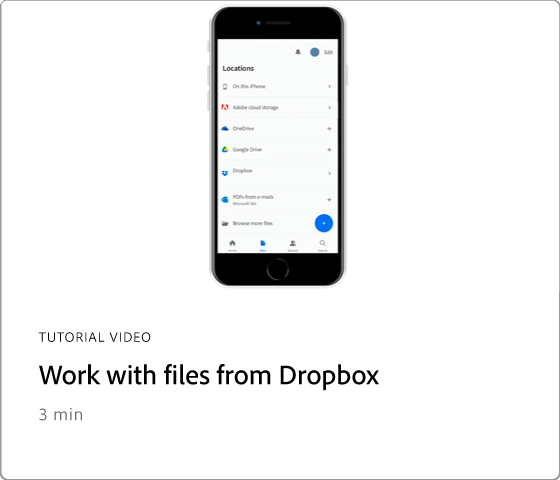 Arbeta med filer från Dropbox