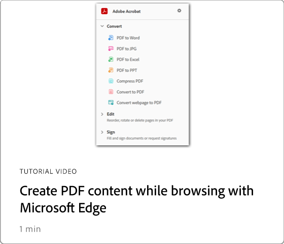 Skapa PDF-innehåll när du surfar med Microsoft Edge