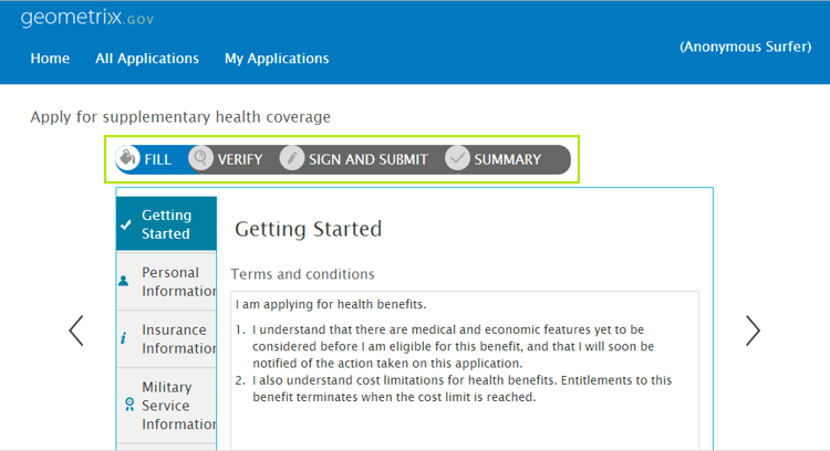 Exempel på en formulärsekvens i flera steg