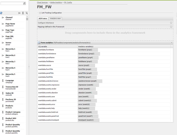 Mappa AEM-variabler med Adobe Analytics-variabler