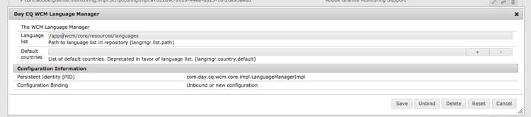 Day CQ WCM Language Manager