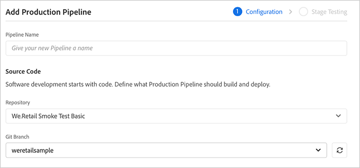 Definiera repor för pipeline