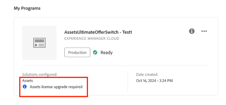 AEM Assets-uppgradering till Assets Ultimate