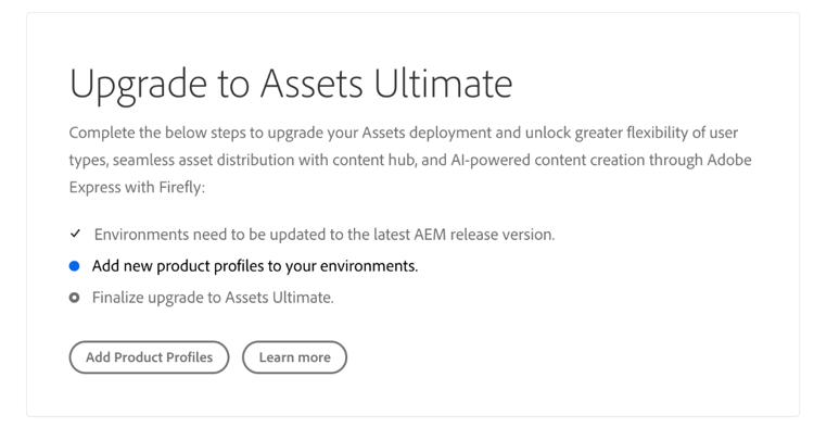 AEM Assets-uppgradering till Assets Ultimate