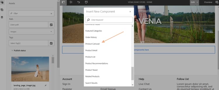 Product Carousel-komponent