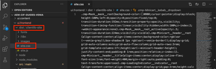 Kompilerad CSS för webbplats