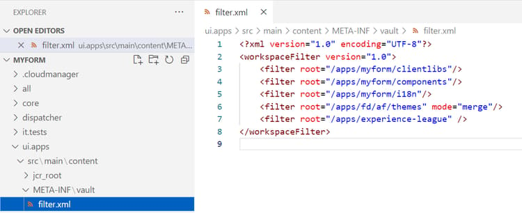 XML för anpassat funktionsfilter