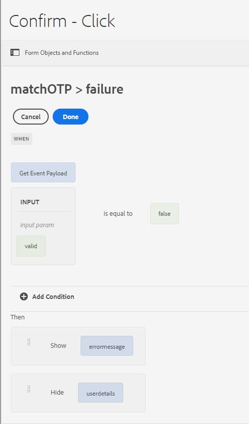 Återanropsmetod för fel
