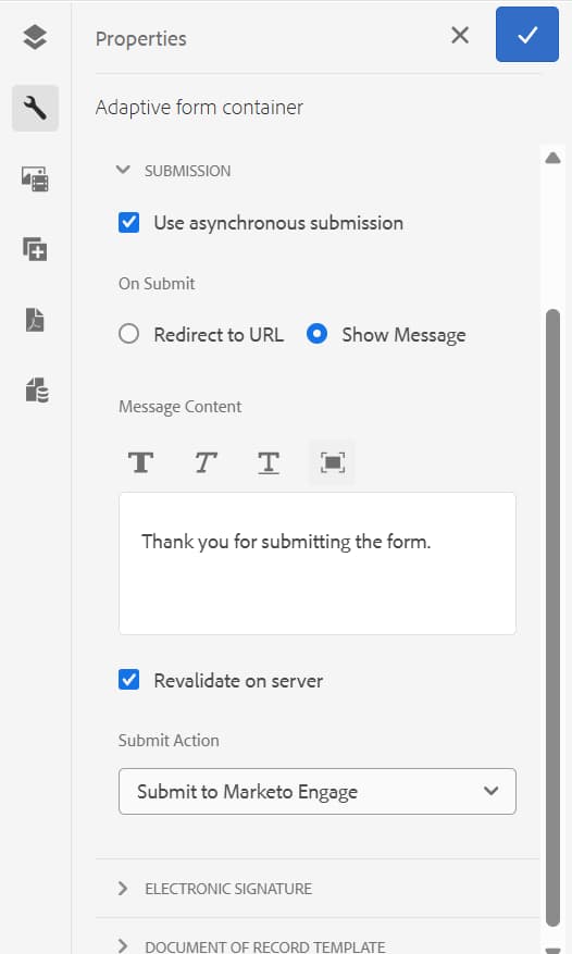 Marketo Submit Action