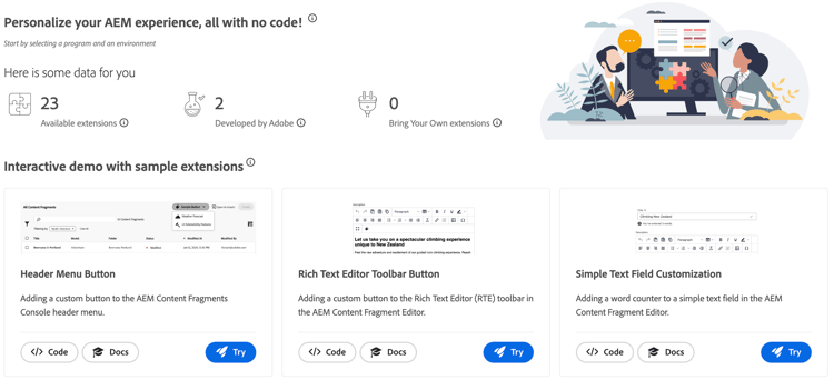Extension Manager i AEM