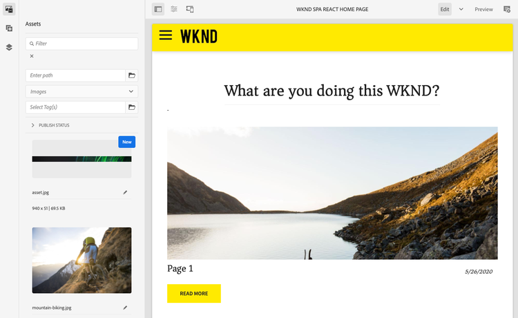 WKND SPA Project - startsida