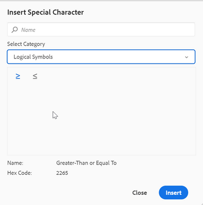 Infoga specialtecken