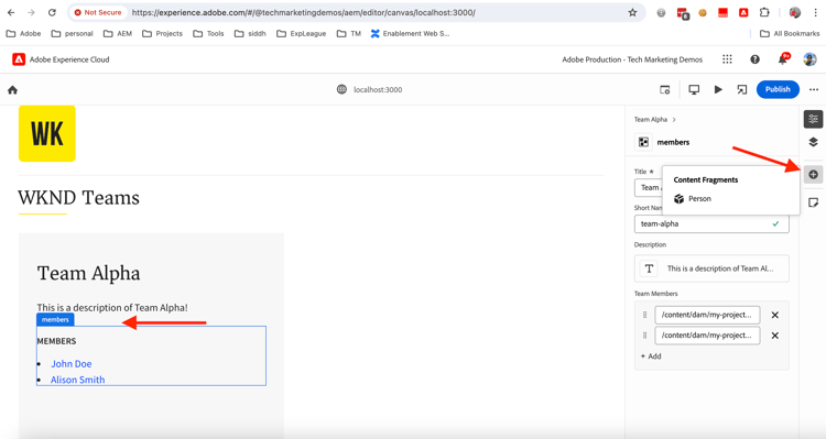 Universell redigerare - WKND-teammedlemmar infogar