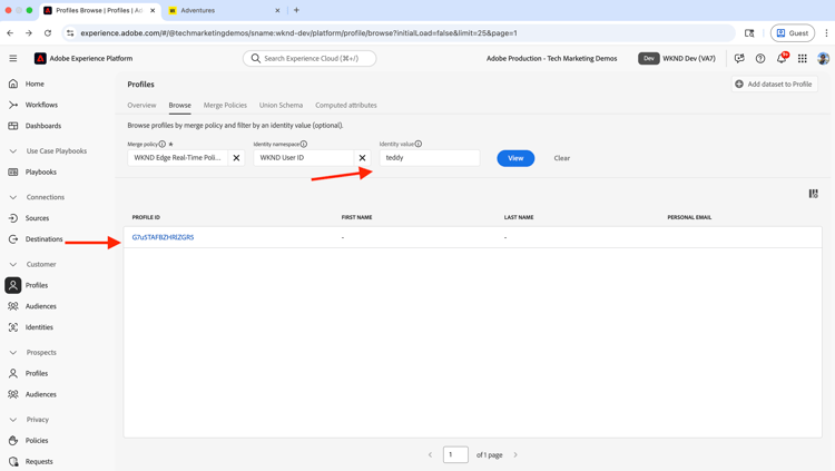 Lista över namngivna profiler