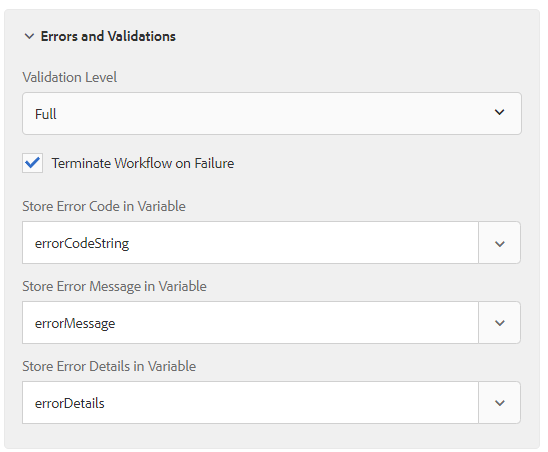 fångar felmeddelanden