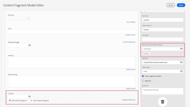 Referensalternativ för platsfragment