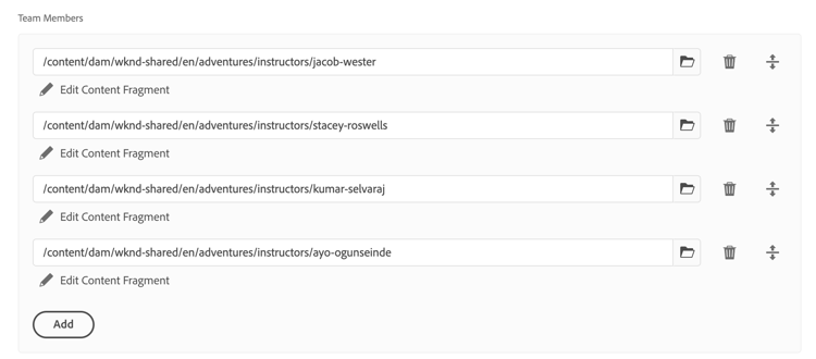 Fältet Teammedlemmar