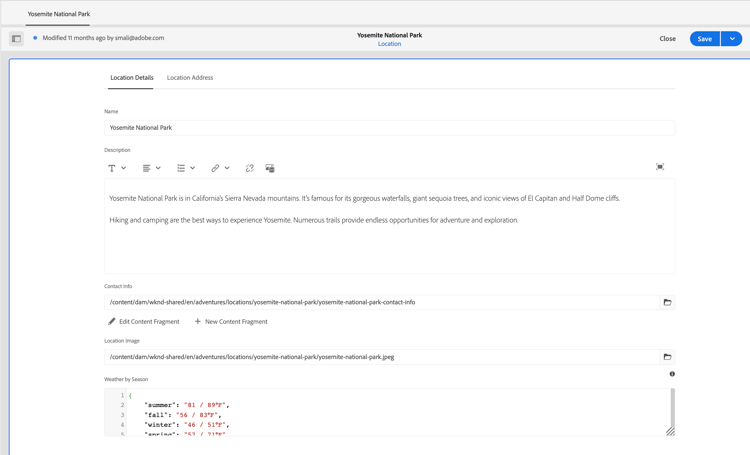 Fliken Platsinformation har slutförts