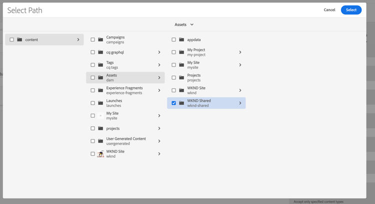 Rotsökväg för innehållsreferens