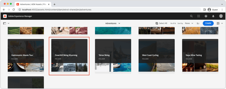Mappvy över annonser