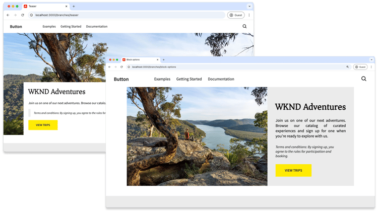 Alternativ för block sida vid sida