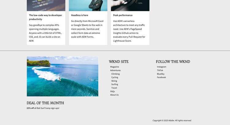 Förhandsvisningar av sidfot