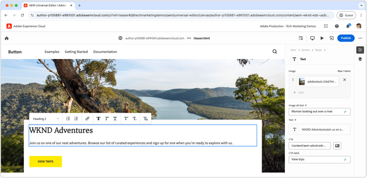 Teaser in Universal Editor