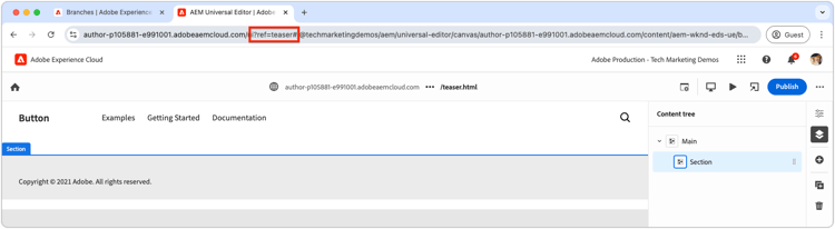 Universell redigerare - Välj teasergren