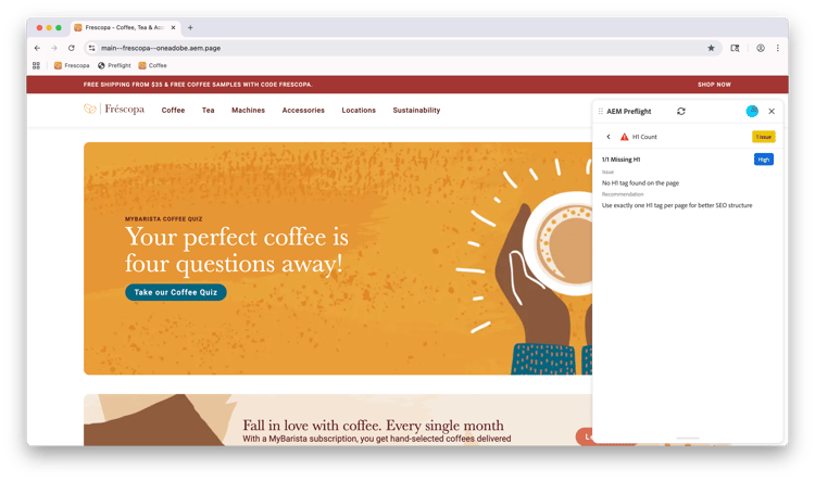 Affärsmöjlighet för antal preflight H1