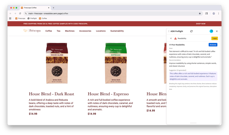 Möjlighet att läsa preflight