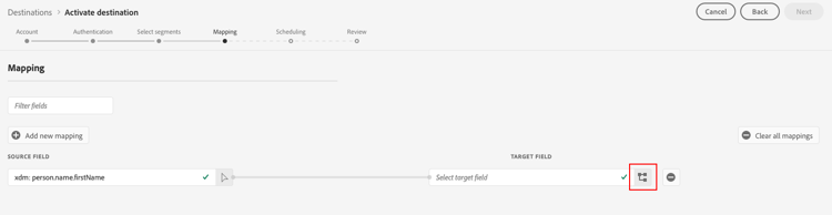 Braze Destination Target Mapping