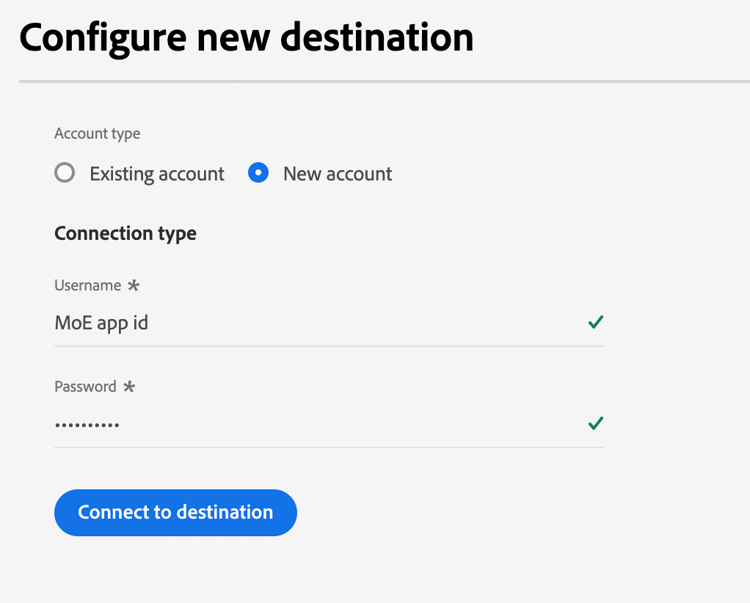 Moengage Destination Authentication