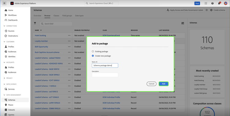 Dialogrutan Add to package med Create new package markerad och markerad Add.