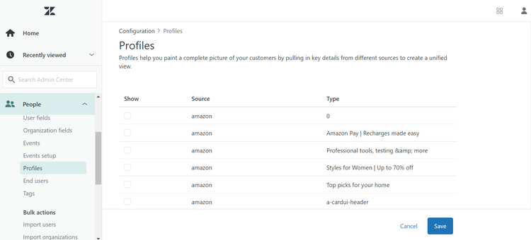 Sidan Zendesk-profiler