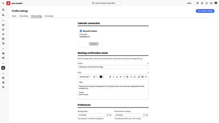Kalenderinställningar