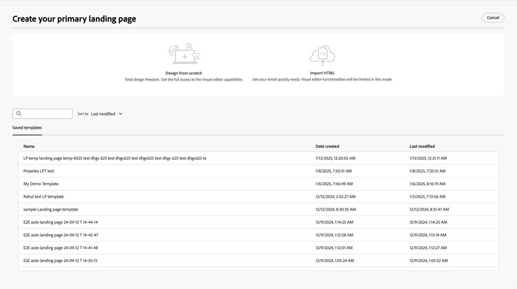 Välj hur du vill börja med landningssidans design