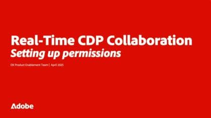 Ange behörigheter för Real-Time CDP Collaboration
